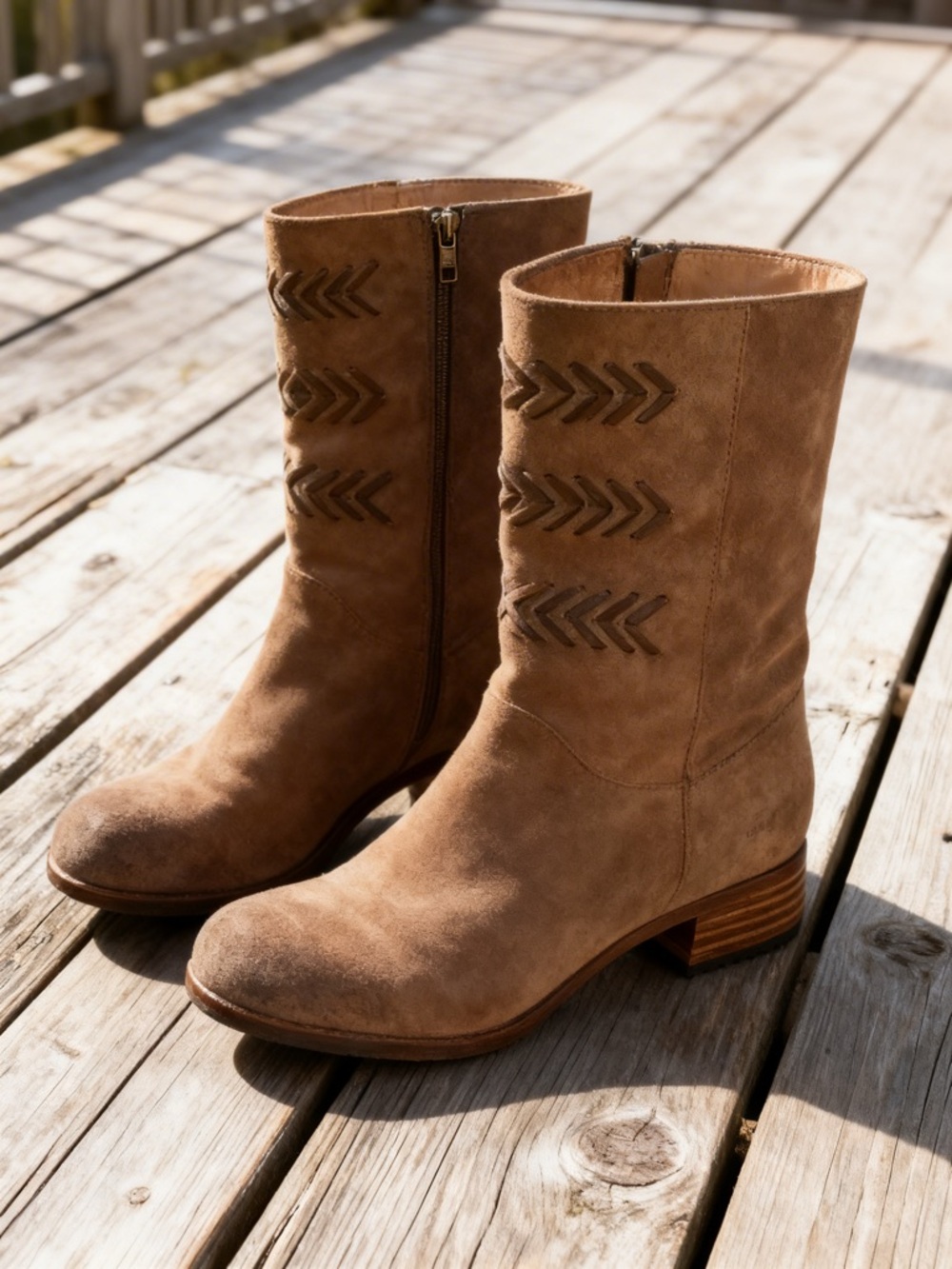Suede Ugg zip boots